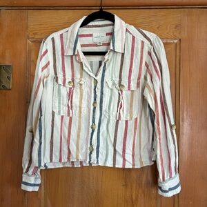 American Eagle Striped Linen Shirt